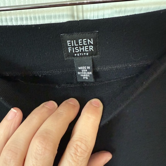 Eileen Fisher Black Knit Wool Blend Stretch Pull On Pants Straight Leg Petite S - Picture 3 of 5